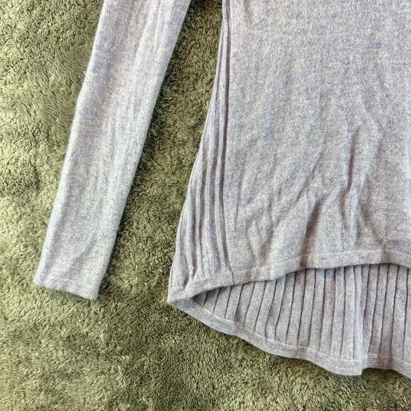 Adrienne Vittadini Purple Ribbed Pleated Sweater 100% 2 ply Cashmere M Medium - Picture 3 of 8